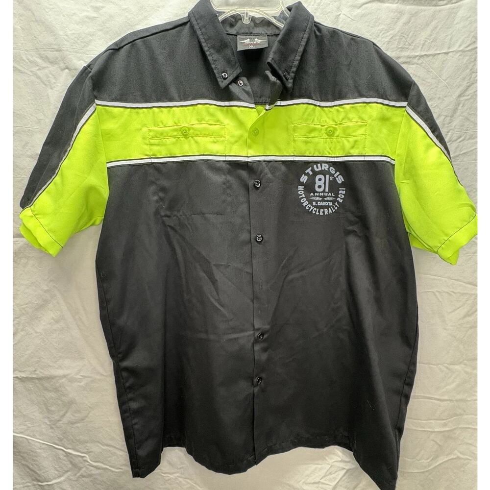 Sturgis 81st Annual Motorcycle Rally 2021 Button Up XL Skull American Flag